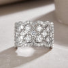 Lace Snowflake Moissanite Ring – S925 Silver, GRA Certified | Platinum, Gold & Rose Gold