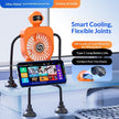 Robot USB Rechargeable Desk Fan with Suction Cup & Digital Display – 100-Speed Portable Cooling Fan