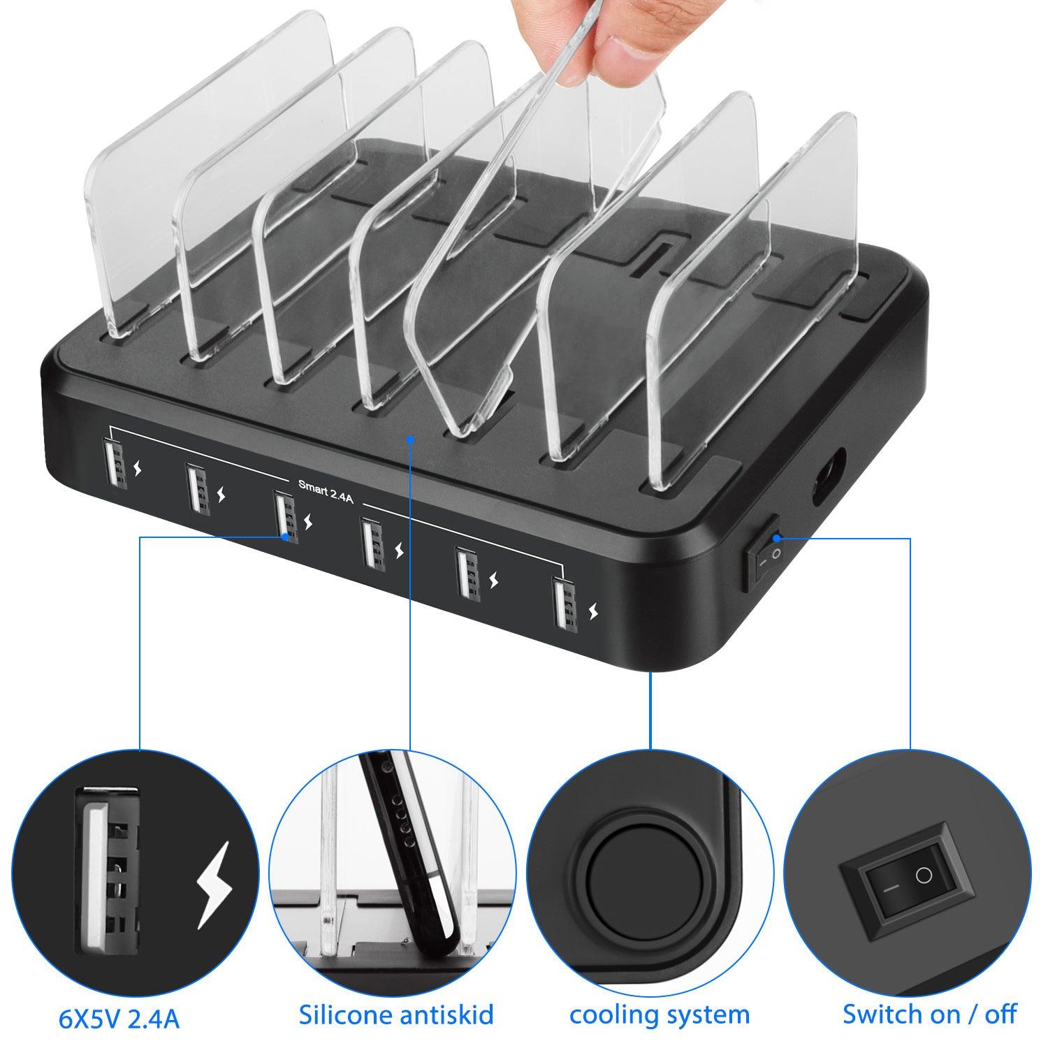 6-Port 60W USB Charging Station
