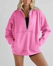 Women's Half Zipper Pocket Fashion Casual Exercise Oversized Sweatshirt Pullover