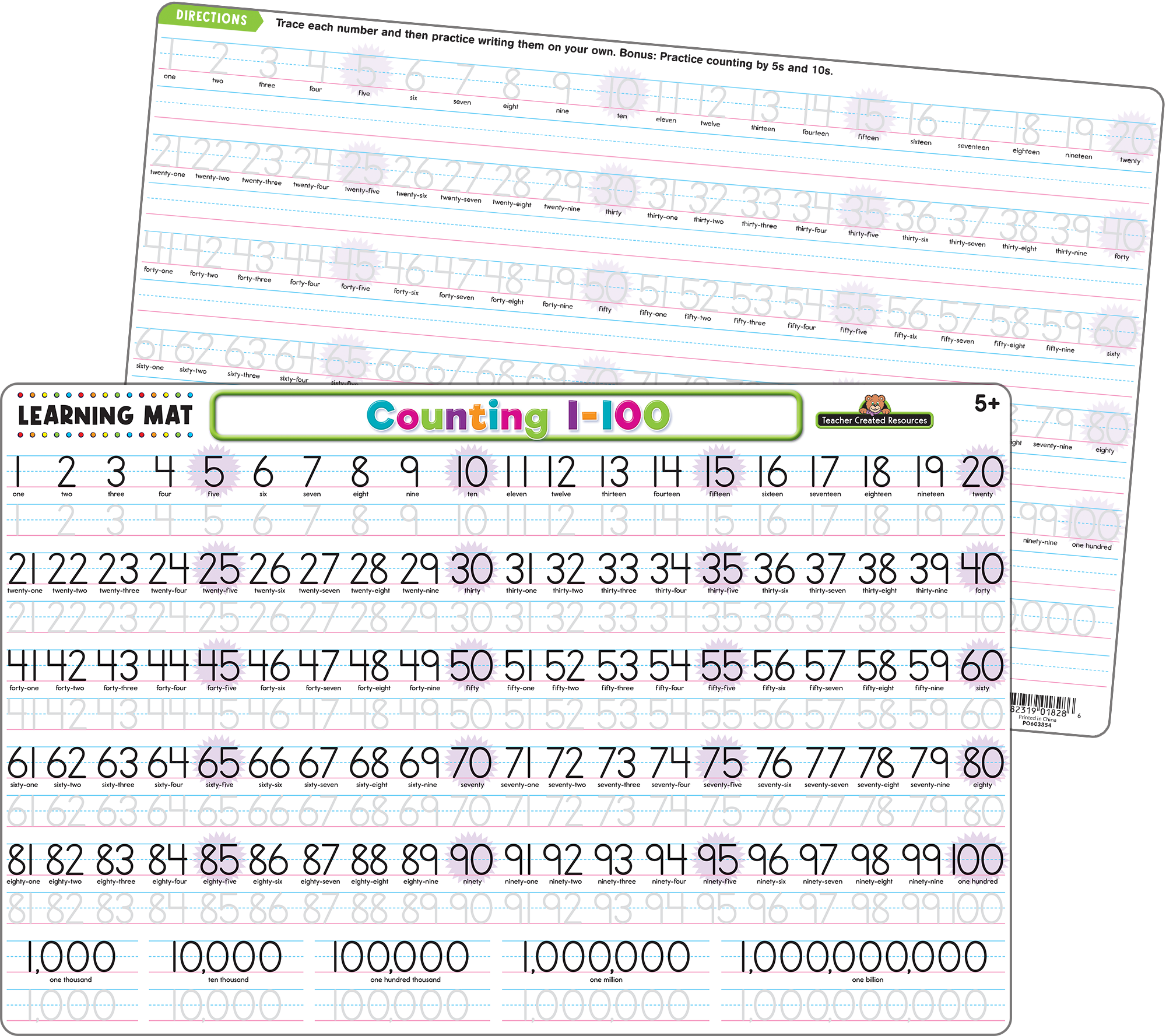 Teacher Created Resources - Counting 1–100 Learning Mat - Large Table Mat