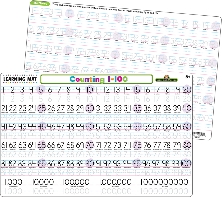 Teacher Created Resources - Counting 1–100 Learning Mat - Large Table Mat