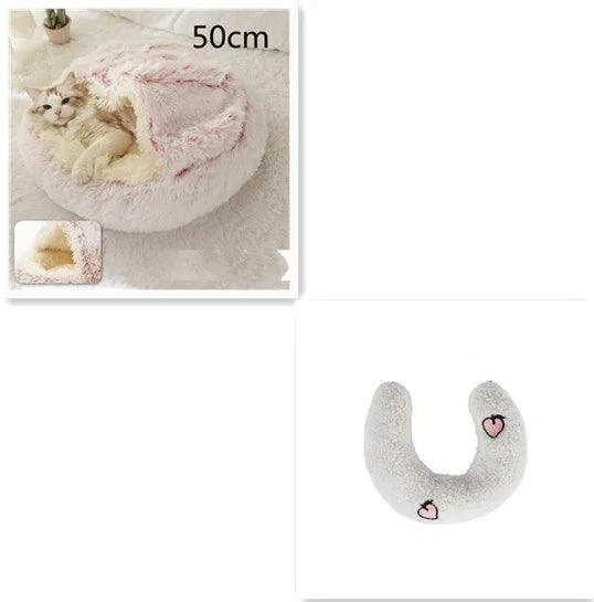 2 In 1 Dog And Cat Bed Pet Winter Bed Round Plush Warm Bed House Soft Long Plush Pets Bed Pet Products