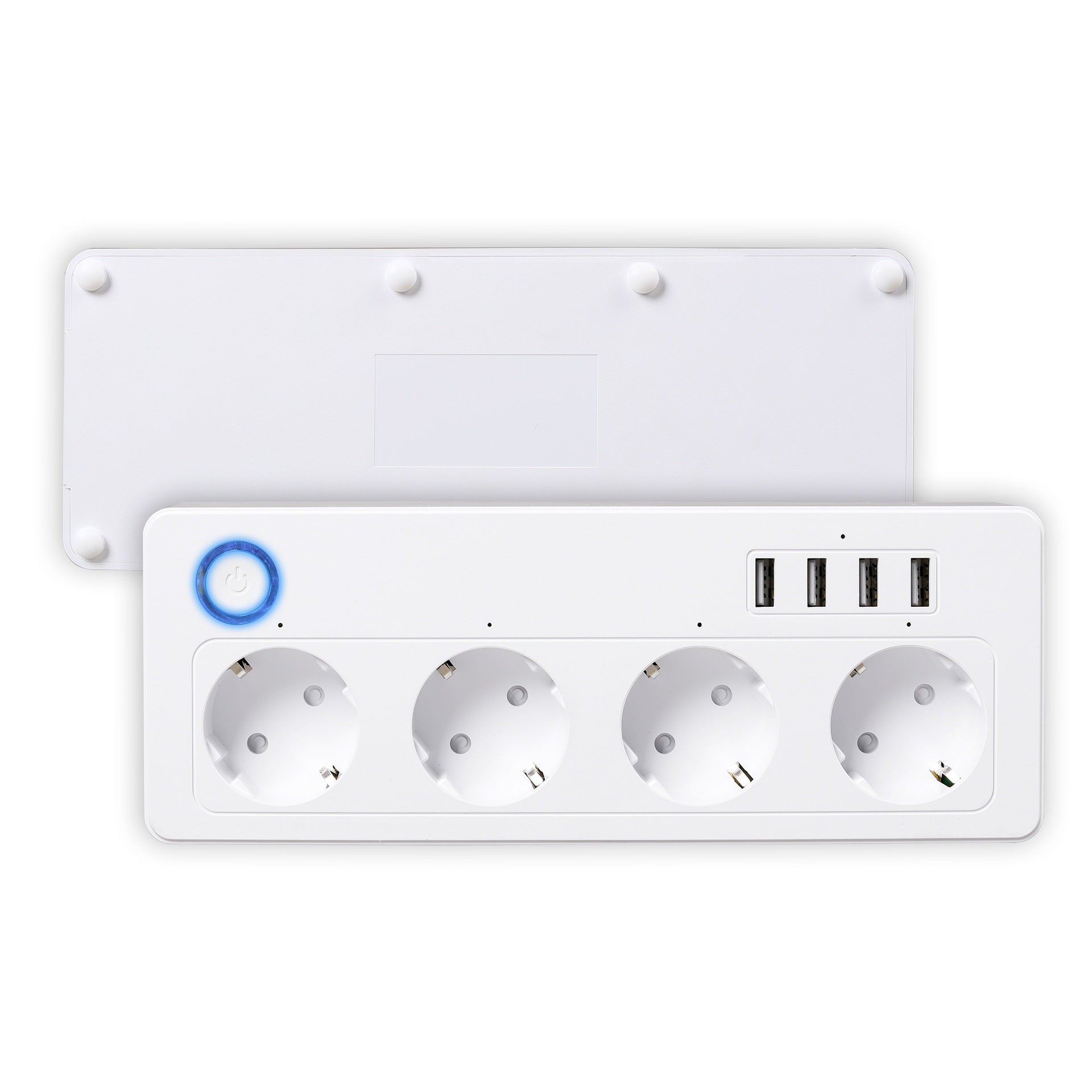 Smart WiFi Bluetooth Power Strip, 4 Outlets, 4 USB Ports, Voice Control, UK and EU Plug