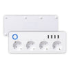 Smart WiFi Bluetooth Power Strip, 4 Outlets, 4 USB Ports, Voice Control, UK and EU Plug