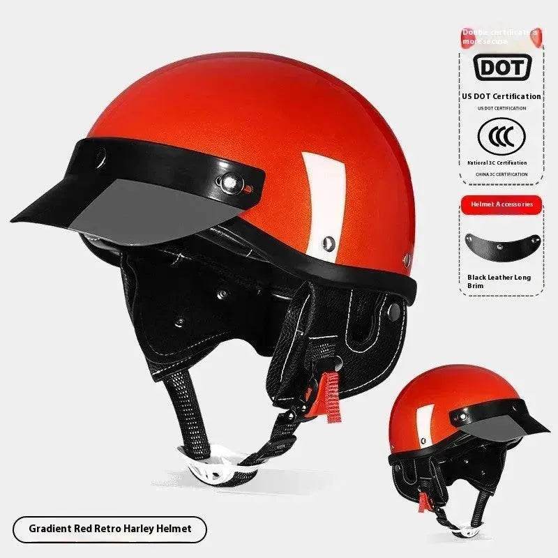 3C Certified Electric Sports Motorcycle Bike Retro Helmet Men And Women