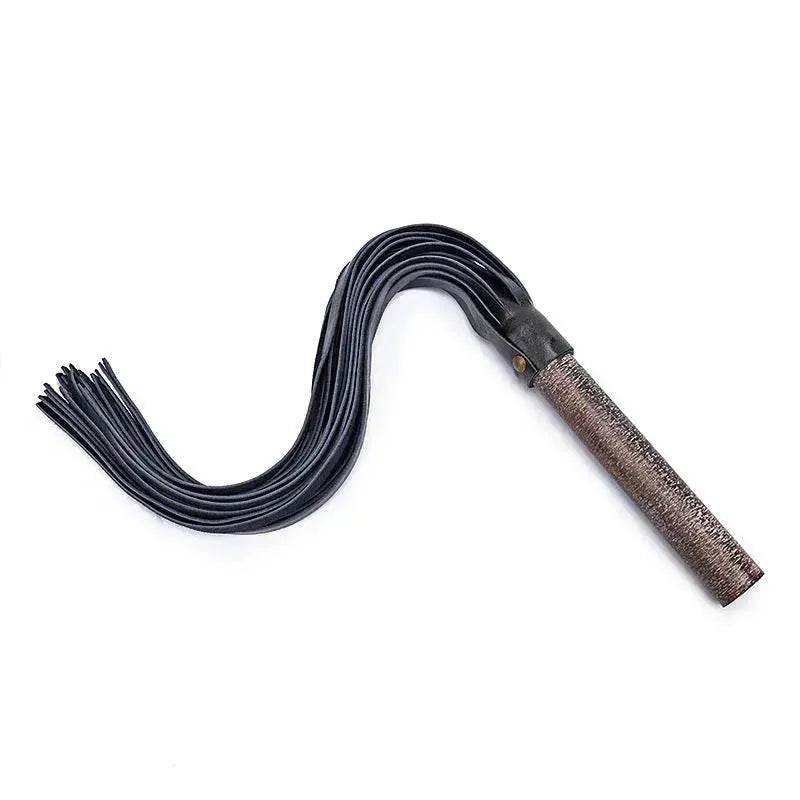 Hot BDSM Spanking Flogger Whip Genuine Leather Archaize Wooden Handle BDSM Spanking Paddles