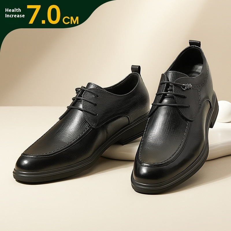 Men's Height-Increasing British Cowhide Leather Dress Shoes – 7cm Elevator | Canada & USA