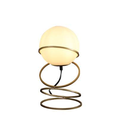 Gold Spiral 4-Ring Metal Stand Table Lamp – 13.5