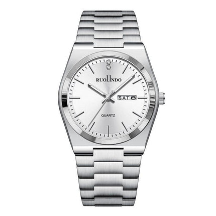 Men's Ultra-Thin Quartz Watch – Stainless Steel Band, Butterfly Clasp, 10 Colors