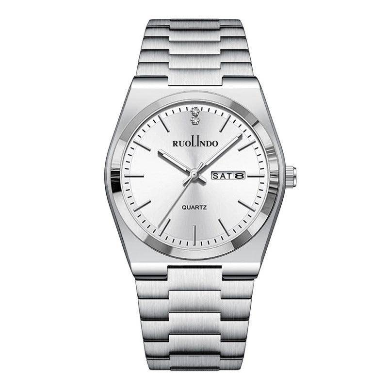 Men's Ultra-Thin Quartz Watch – Stainless Steel Band, Butterfly Clasp, 10 Colors