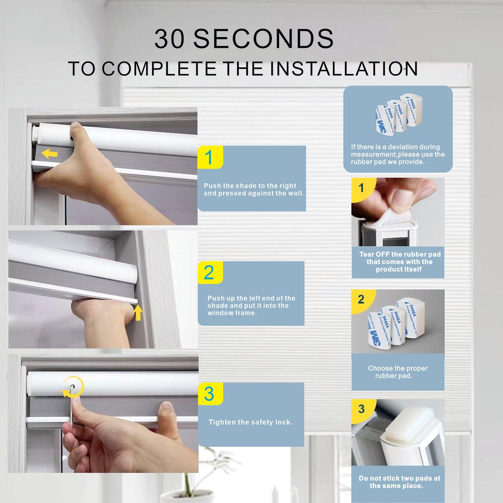 Equipped With A 15 Channel Remote Control And Solar Charging Panel, Electric Fully Blackout Honeycomb Curtain, Intelligent Silent Remote Control Curtain Detachable Lithium Battery