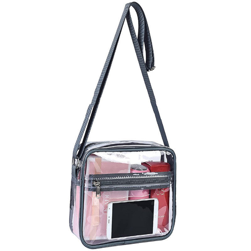 Clear PVC Transparent Crossbody Messenger Bag – Stadium Approved Travel Purse