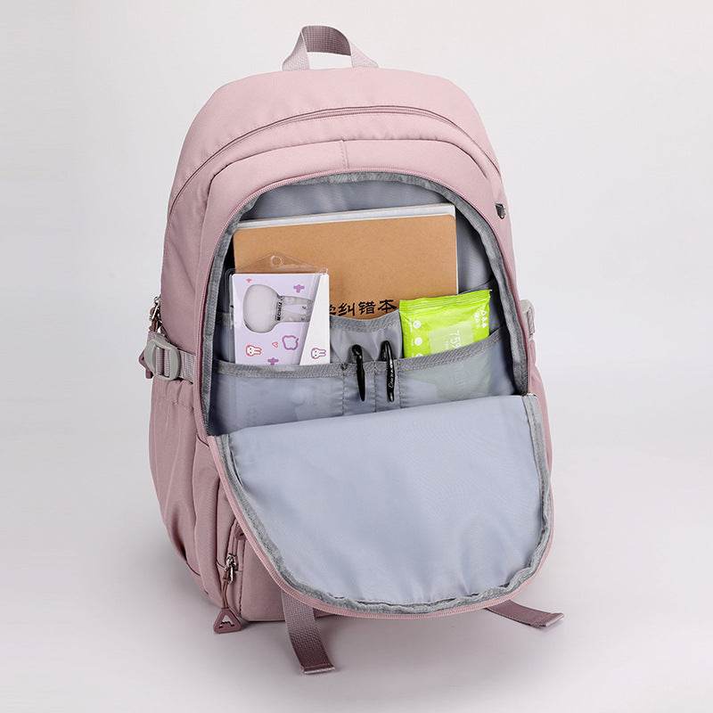 Large Capacity Lightweight Spine-protective Girls Backpack