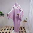 Solid Color Arabic Dress Women's Robe With Headscarf
