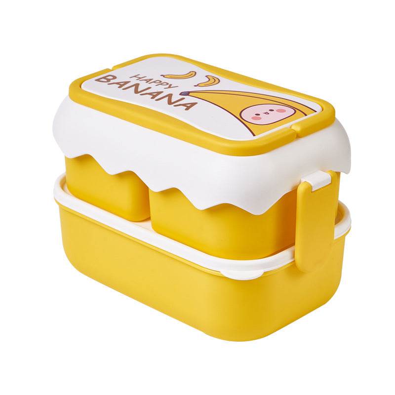 Cute Double Layered Kids Plastic Lunch Box