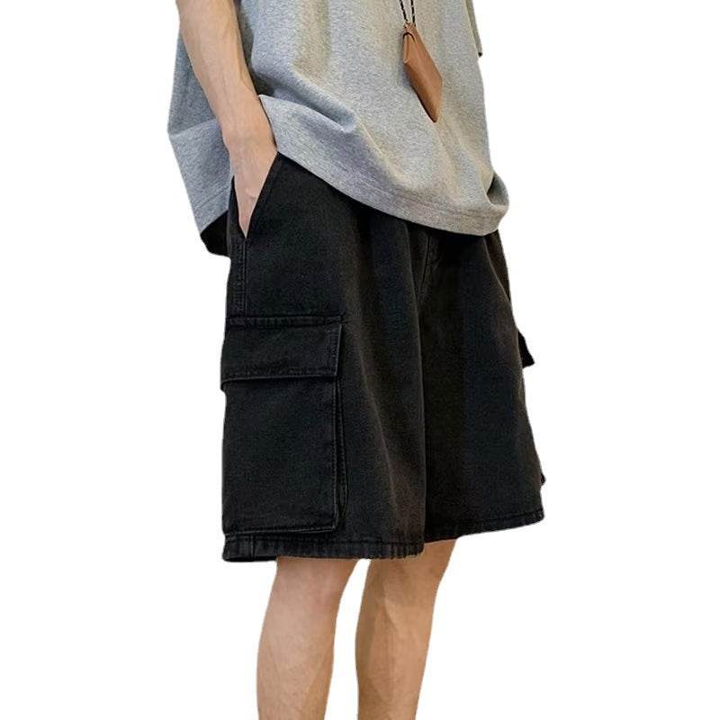 Men's Baggy Denim Cargo Shorts – Cotton Casual Jean Shorts for Men S–3XL