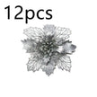 Glitter Artifical Christmas Flowers Christmas Tree Decorations For Home Fake Flowers Xmas Ornaments New Year Decor