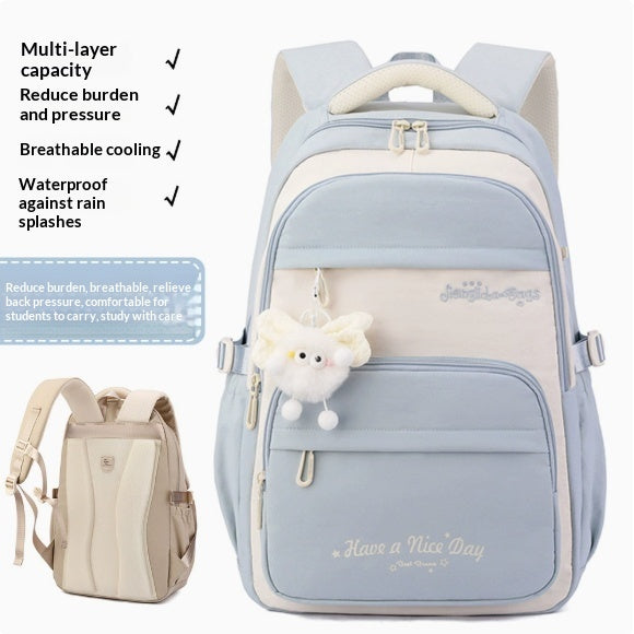 Girls Galaxy Backpack – Cartoon Print Campus School Bag (Backpack or 3-Piece Set)