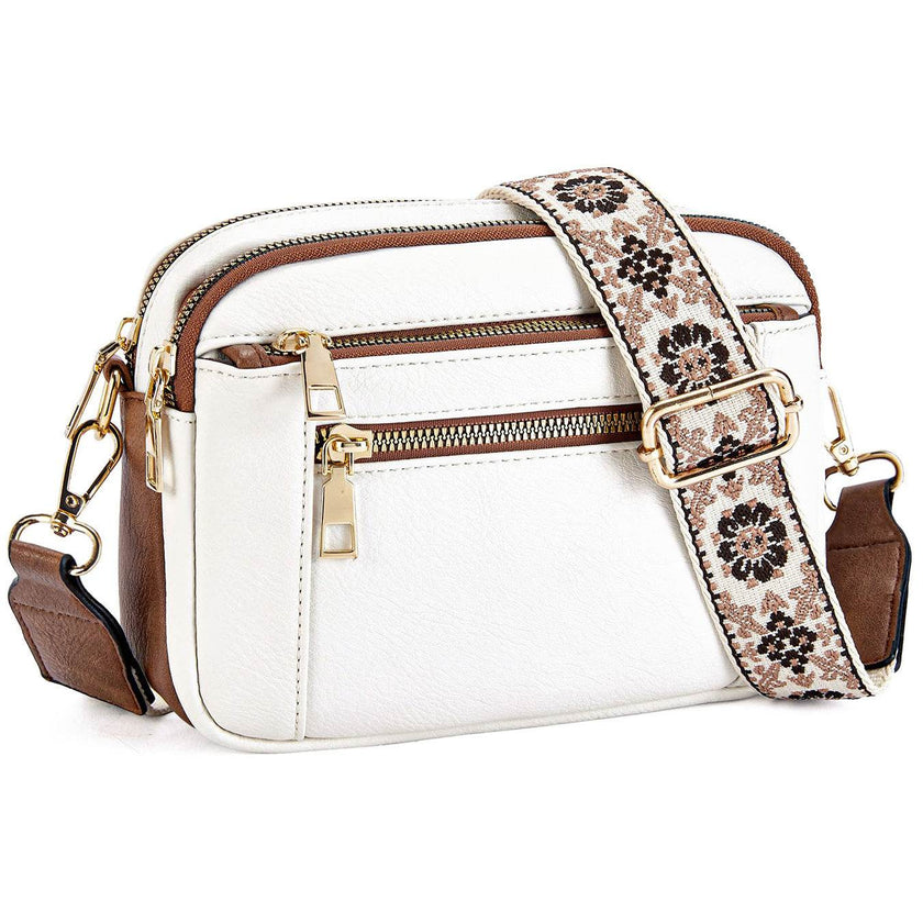 Daily Matching PU Leather Business Commute Zipper Crossbody Bags for women