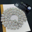 S925 Silver Inlay Rectangular Moissanite Diamond Cuban Link Chain