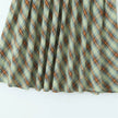 American Retro Low Waist Navel Plaid Pleated Long Skirt Women