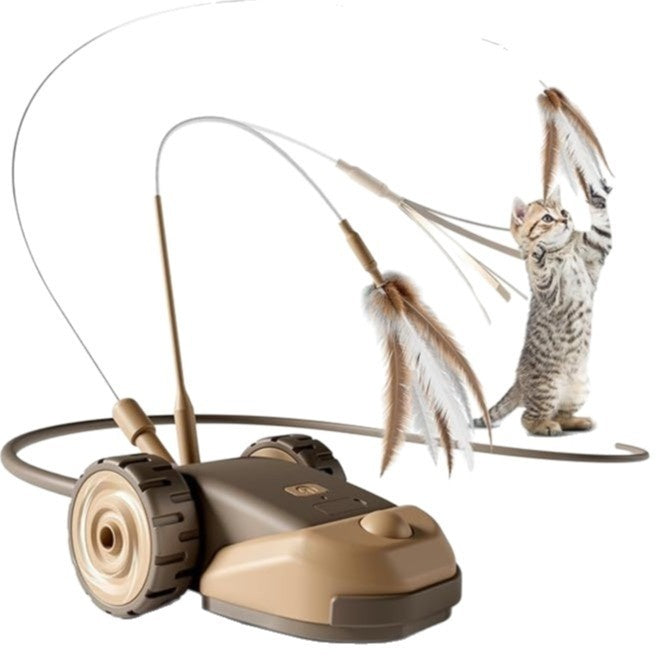 Remote Control Cat Toy Car with Feather Wand for Indoor Cats