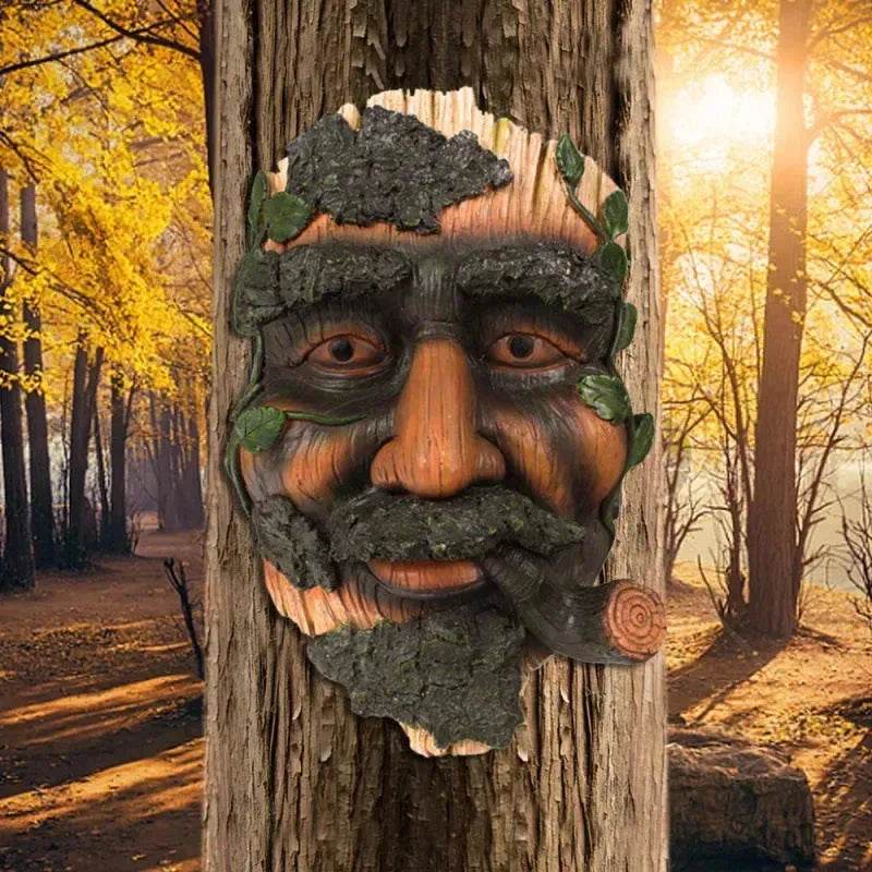 Smoker Man Wooden Resin Craft Ornaments Wall Decor