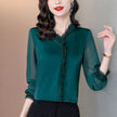 New Solid Color Chiffon Long-sleeved Shirt For Women