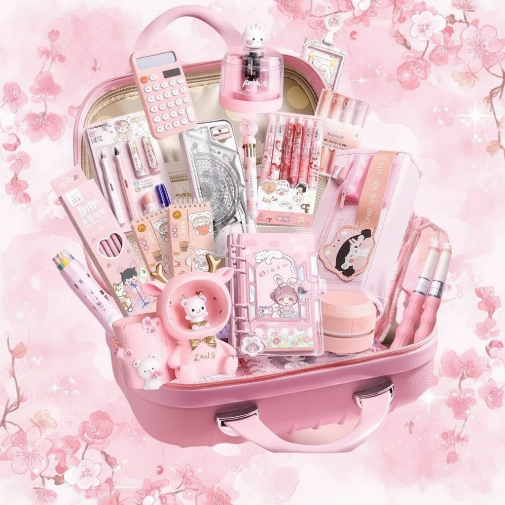 Girls' Kawaii Stationery Gift Box Set – Back-to-School Reward Kit for Elementary Students