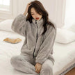 Coral Velvet Home Dress Flannel Pajamas