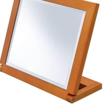 8 Tall Polyresin Adjustable Make-Up Mirror, Walnut Finish