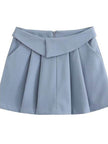 European And American Style College Style High Waist Mini Pleated Skirt