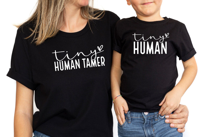 Tiny Human Tamer and Tiny Human Mommy and Me Matching T-Shirts