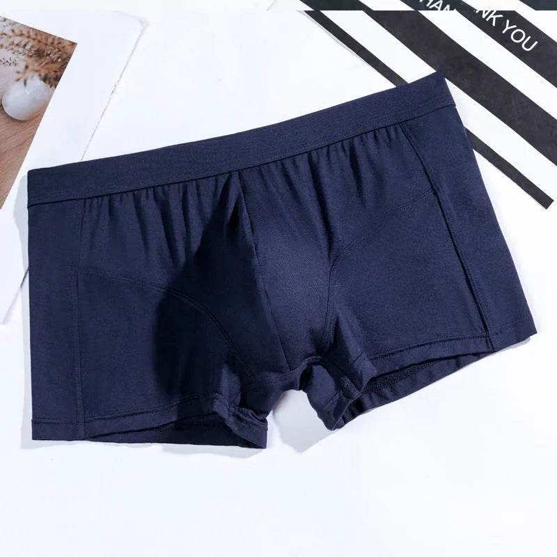Men's Underwear Plain Cotton Boxer Short Breathable U Convex