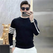 Simple All-match Slim fit Round Neck Pullover Sweater top for men