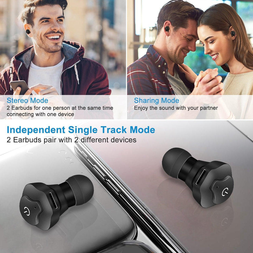 True Wireless Earbuds Bluetooth 4.2 aptX CVC 6.0 Noise Cancelling Business Driving Walking TWS