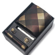 Men's Jacquard Woven Formal Tie Set – Rayon Arrow Necktie with Handkerchief, Tie Clip & Cufflinks | Canada & USA