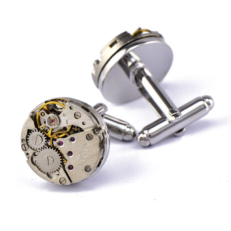 Men's Mechanical Movement French Shirt Cufflinks – Silver Copper Formal Cufflinks | Canada & USA