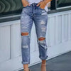 Ripped Slim Fit Baggy Jeans Pant For Women