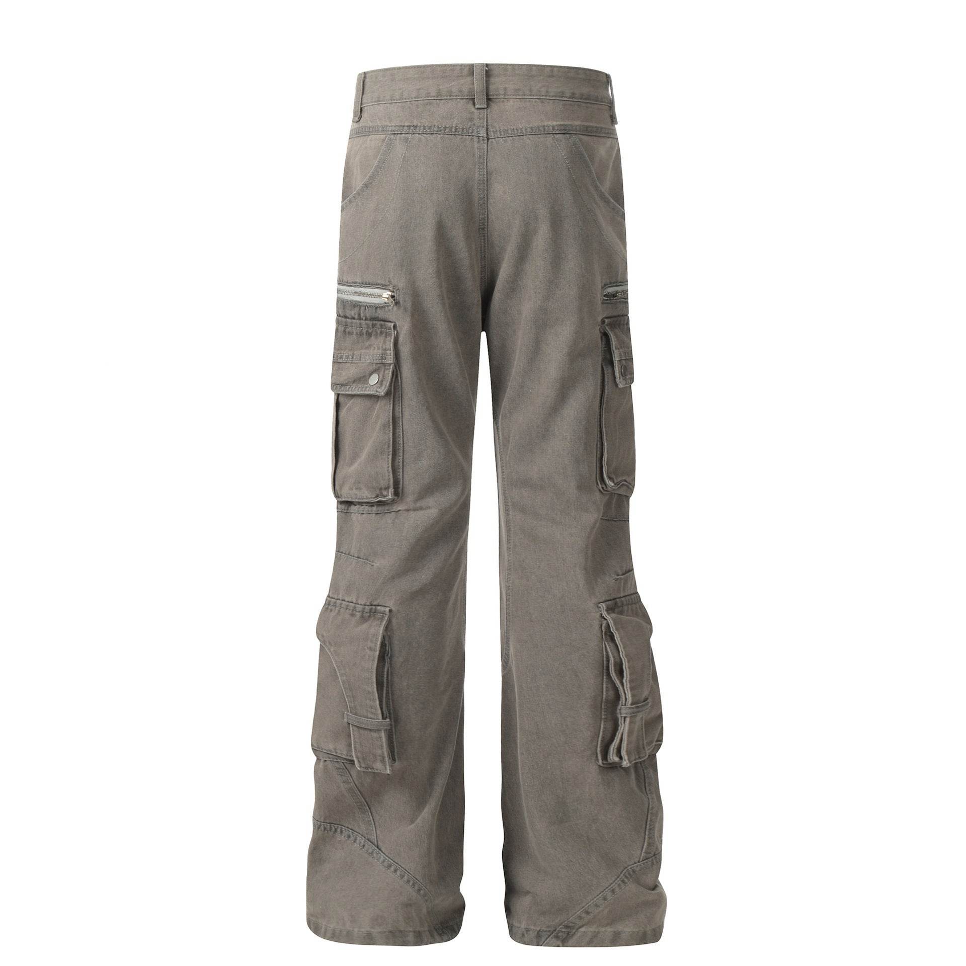 Solid Color Casual Multi-pocket Denim Jean Cargo Pants women