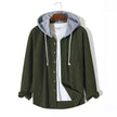 Men's Autumn And Button down Waffle Hoodie Cardigan