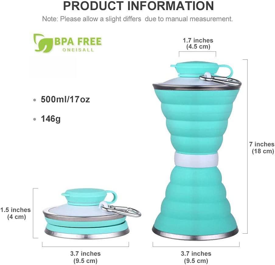 Collapsible Silicone Water Bottle – Foldable Leak-Proof BPA-Free Travel Bottle for Gym, Hiking & Outdoor | 500ml