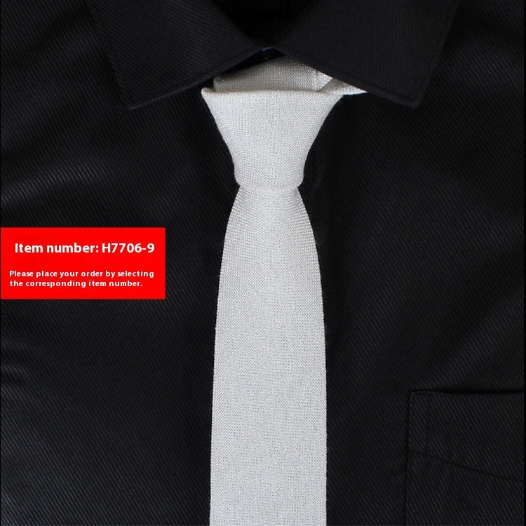Men's Slim 6cm Cotton Necktie – Solid Color Arrow Tie for Business & Formal Wear | Canada & USA