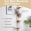 Wooden Door-Mounted Wall Cat Tree – Minimalist Wood Cat Climbing Frame