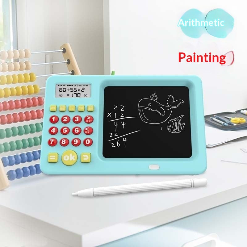 Kids Oral Math Calculator Toy – Addition, Subtraction, Multiplication & Division Training Machine (Blue, Pink, Yellow)
