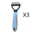 Pet Dematting Comb – Stainless Steel Knot Remover for Dogs & Cats | Pink & Blue