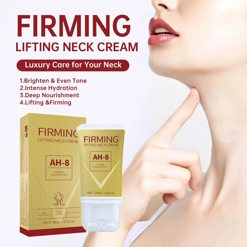 AH-8 Firming Neck Cream with Roller, Lifting and Tightening Neck Cream for Sagging Skin and Neck Lines, 100g