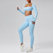Quick-drying Nude Feel Running Sports Workout Yoga Clothes 2pcs set Long sleeve Crop top and High Waist Pant