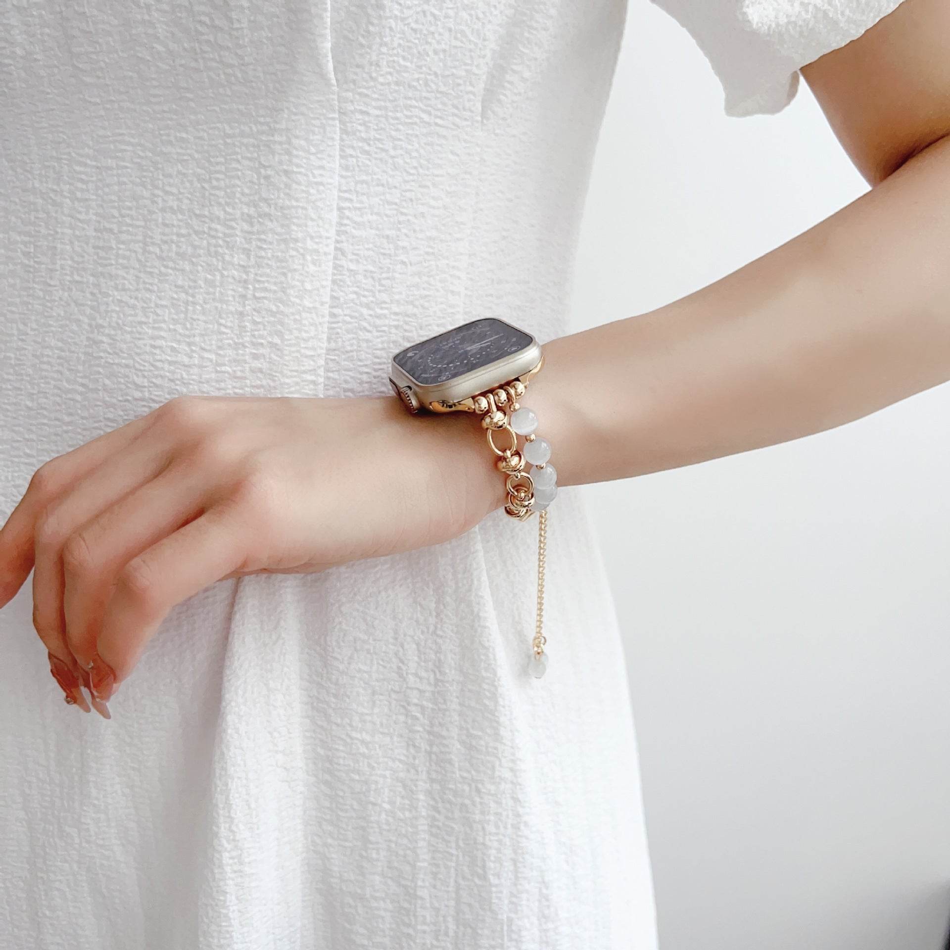 Women Fashion Smart watch Beaded Replacement Watch strap